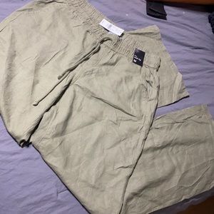 Linen wide leg pants